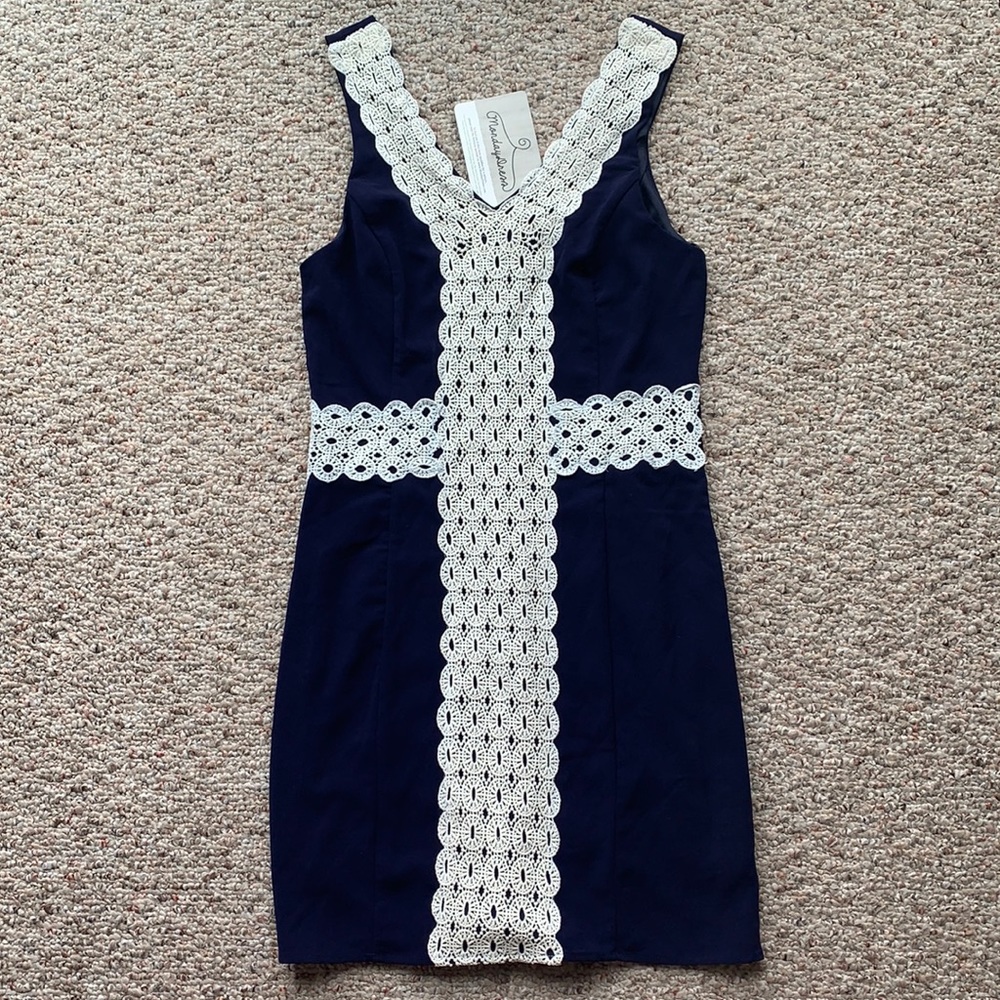Blue lace dress